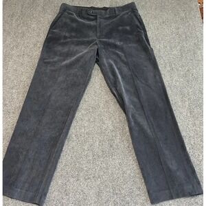 Alan Flusser Corduroy Pants Mens 36x30 Blue‎ Straight Leg Flat Front Trousers